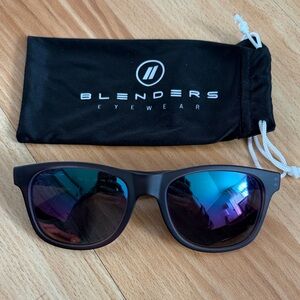 Blenders Eyewear Women’s Black Frame Mirrored Blue Sunglasses